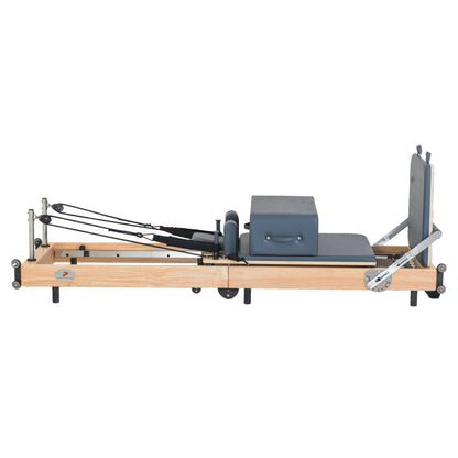 Foldable Oak Wood Pilates Reformer | Space-Saving