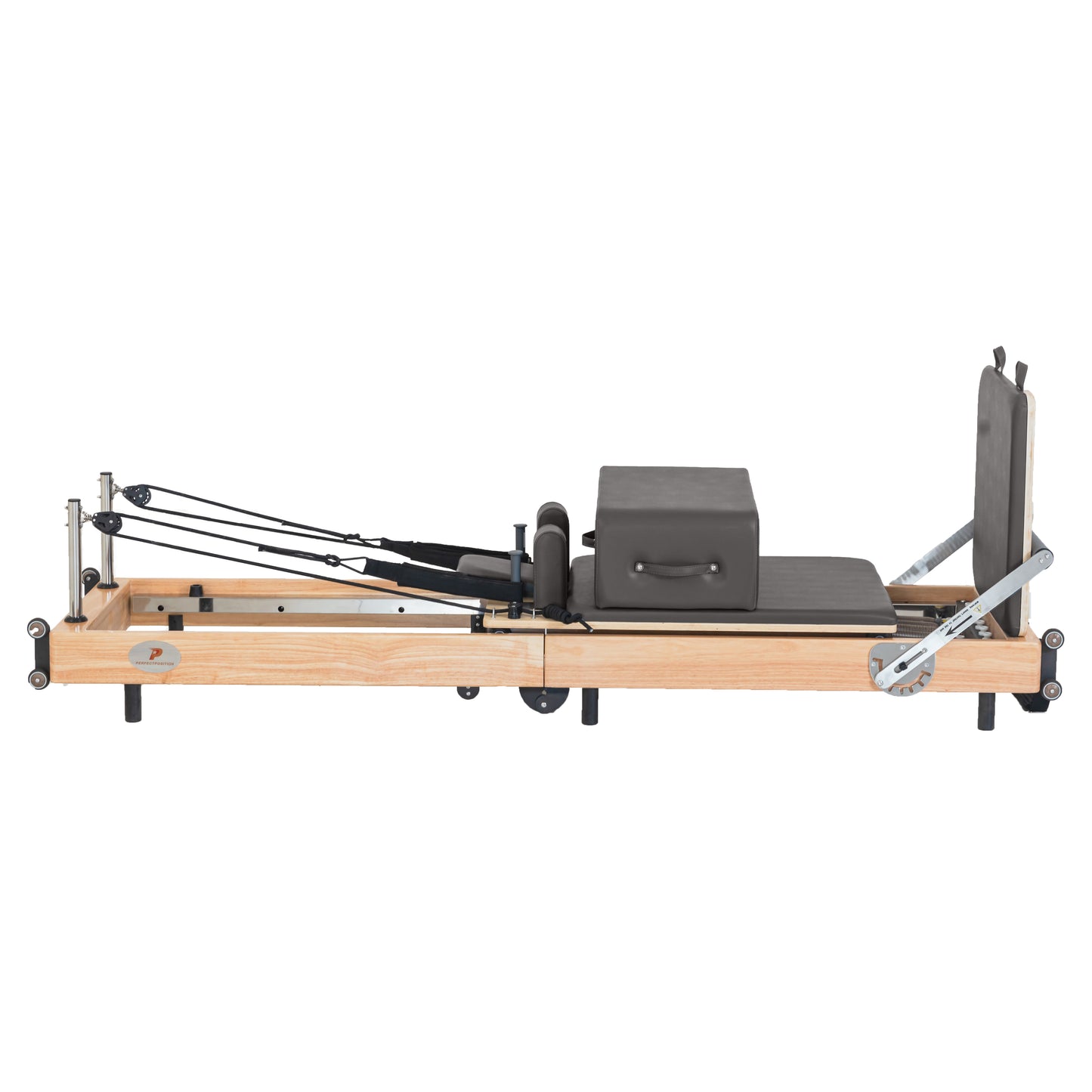 Foldable Oak Wood Pilates Reformer | Space-Saving