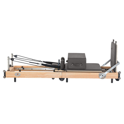 Foldable Oak Wood Pilates Reformer | Space-Saving
