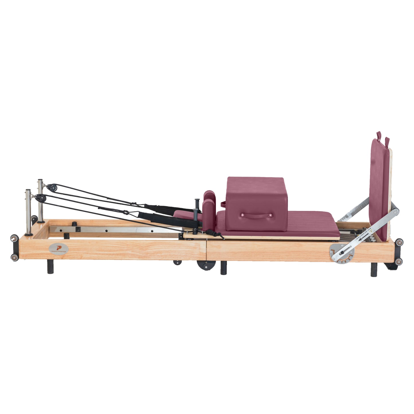 Foldable Oak Wood Pilates Reformer | Space-Saving