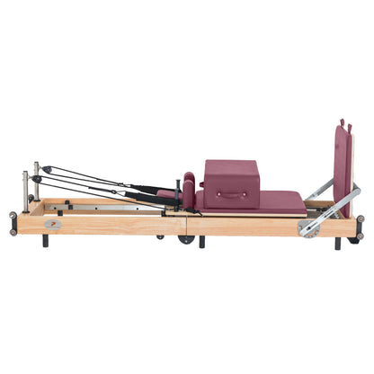 Foldable Oak Wood Pilates Reformer | Space-Saving