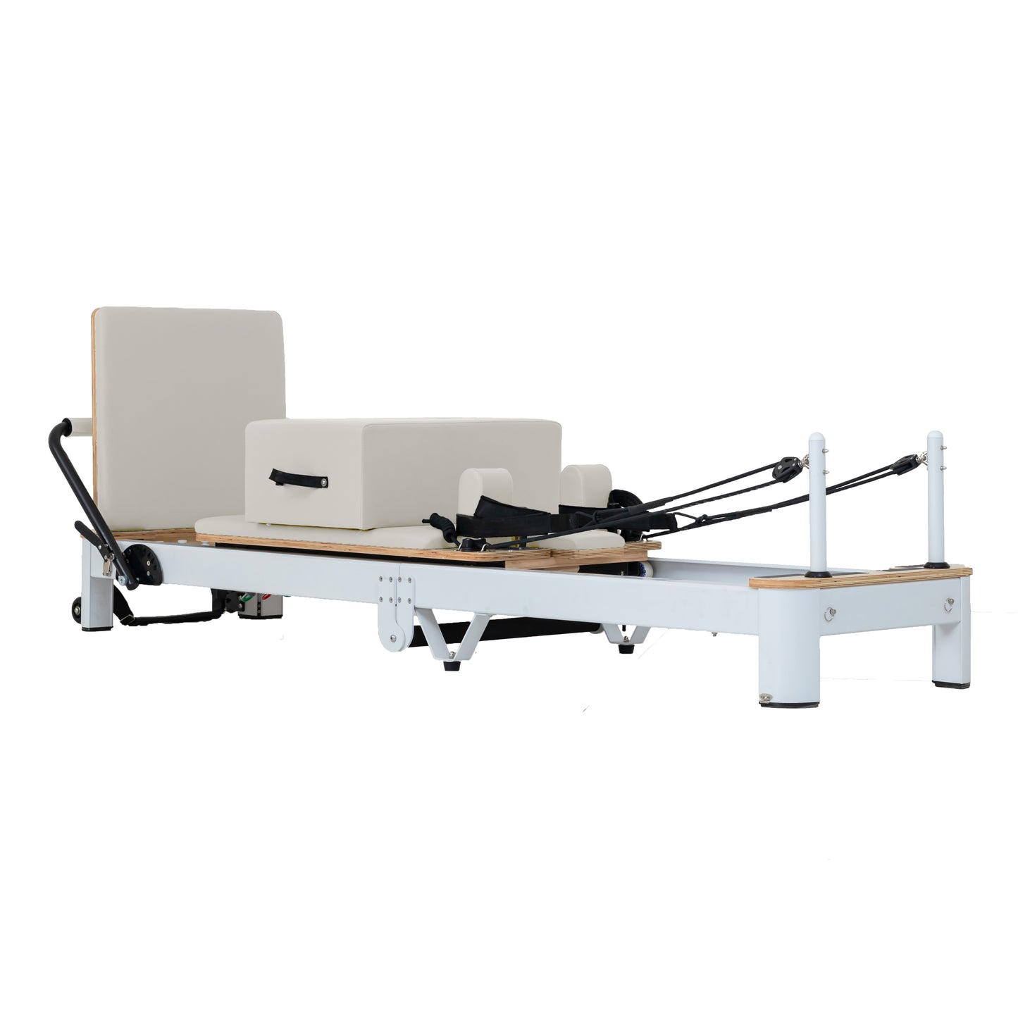 Foldable Aluminum Pilates Reformer | Black & White