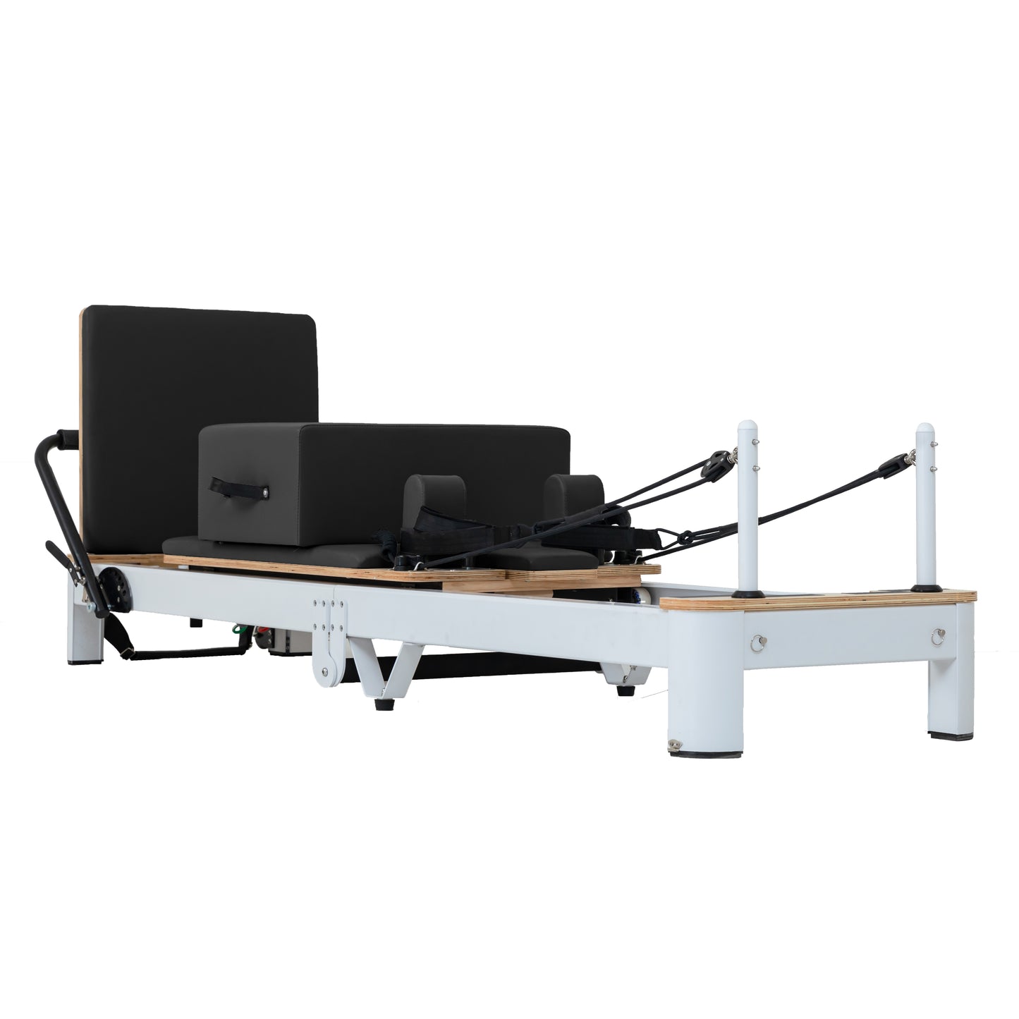 Foldable Aluminum Pilates Reformer | Black & White