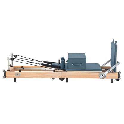 Foldable Oak Wood Pilates Reformer | Space-Saving