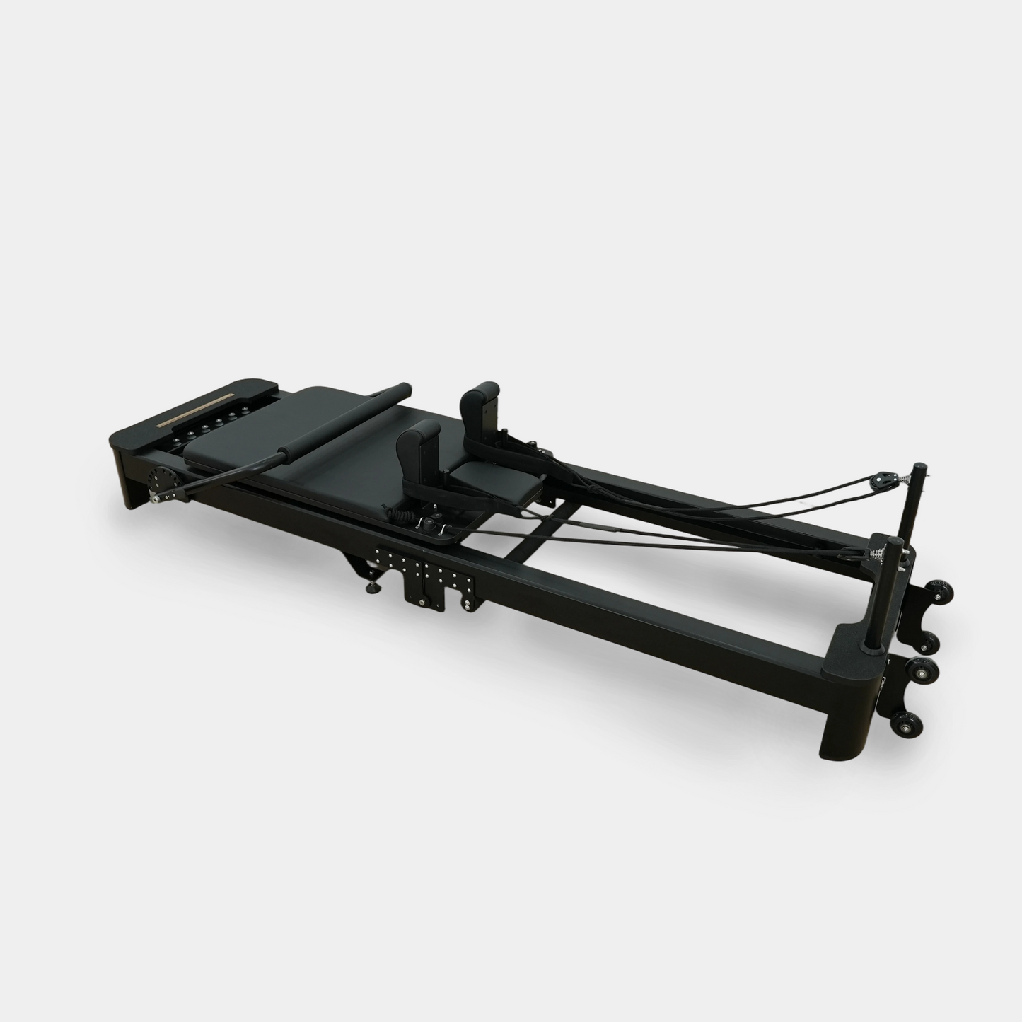 Foldable Aluminum Pilates Reformer | Black & White