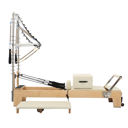 Maple Wood Reformer with Half Tower | Studio-Grade