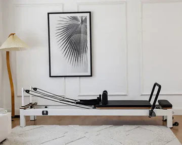 Core Collab Queen Studio Pilates Reformer, black frame, home studio setting